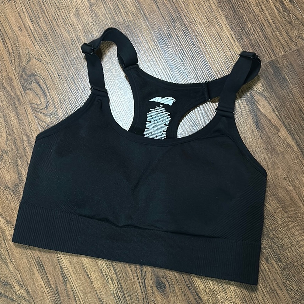 AVIA Racerback Adjustable Sports Bra - High Support in black